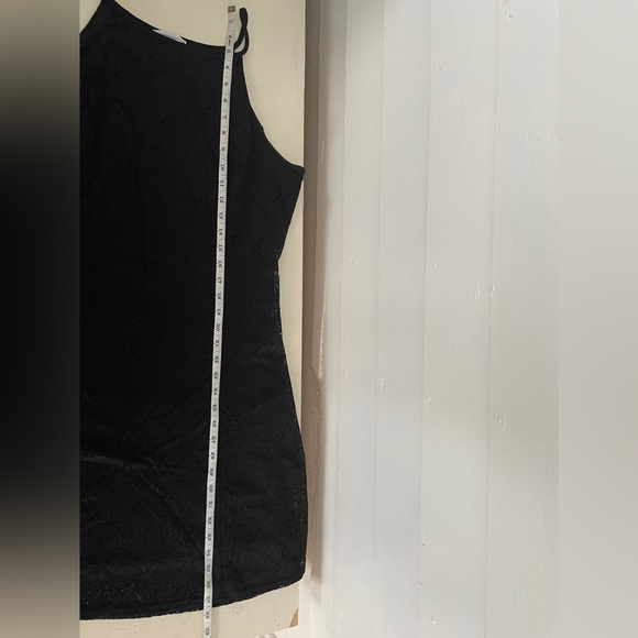 3/25 Black Lace Overlay Warehouse One Mini Dress - Picture 7 of 9